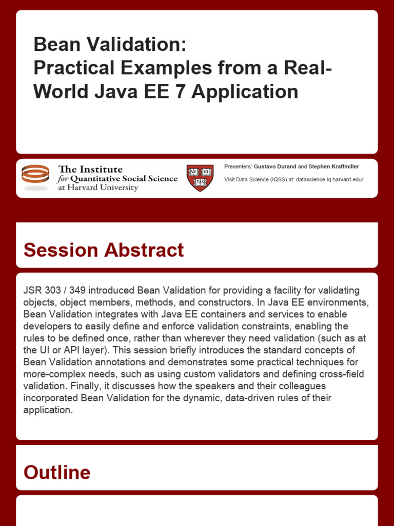 Bean Validation Java Bean Validation Java