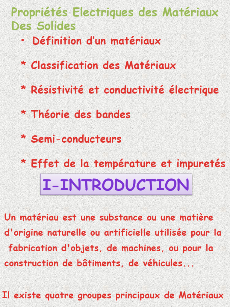 Cours Et TD Propriètés Electriques PDF Semiconducteurs Théorie — free download