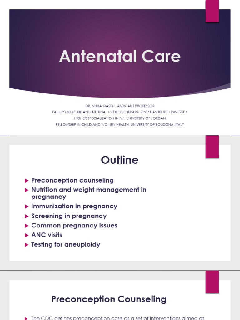 Antenatal Care | PDF