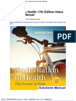 Full Download Invitation To Health 17th Edition Hales Solutions Manual