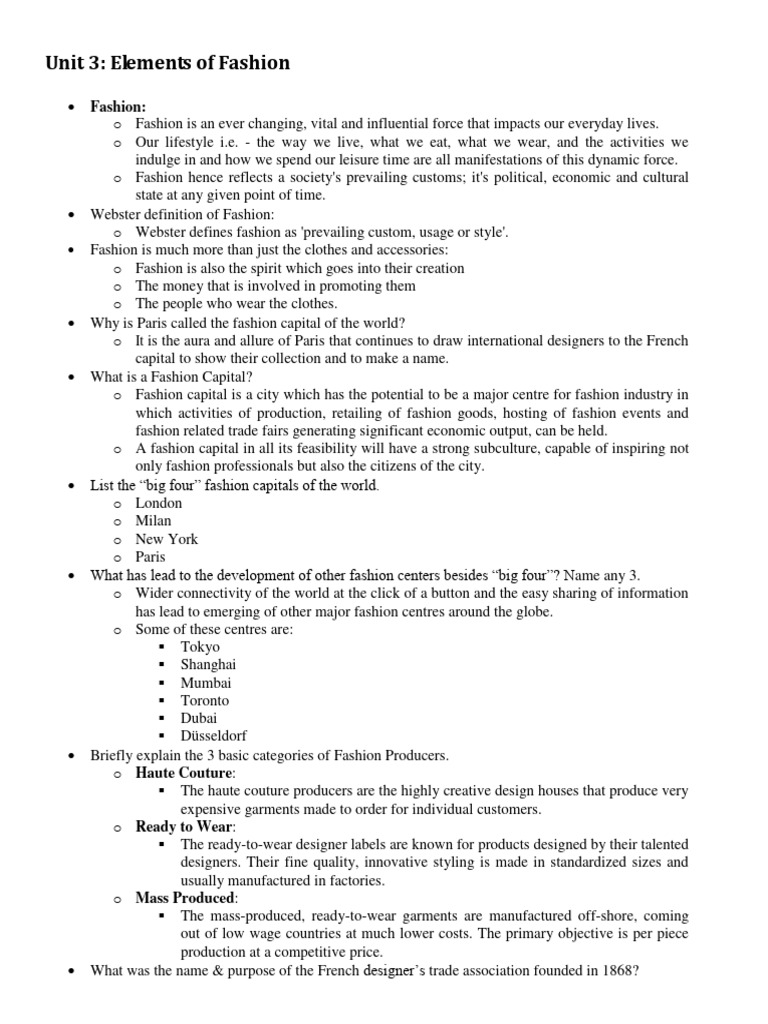 Grade Xii Notes Unit 3 Pdf Trousers Clothing