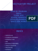 Physics Investegatory Project Example