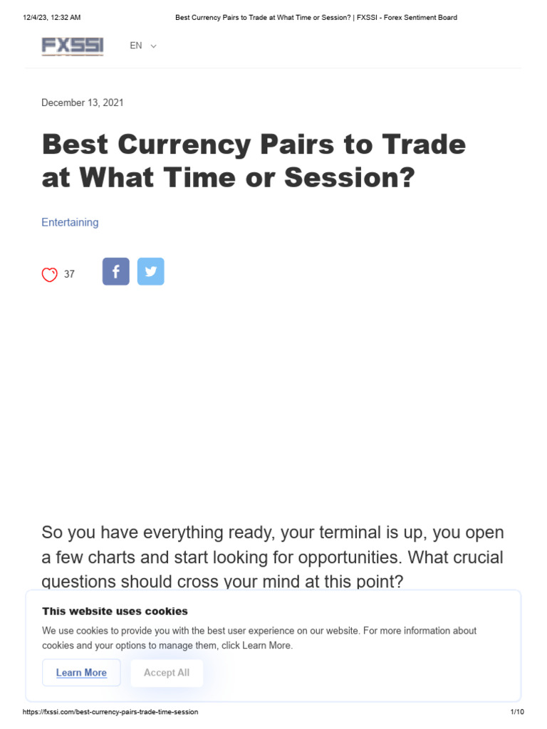 Best Times to Trade Currency Pairs | PDF | Foreign Exchange Market |  Financial Markets