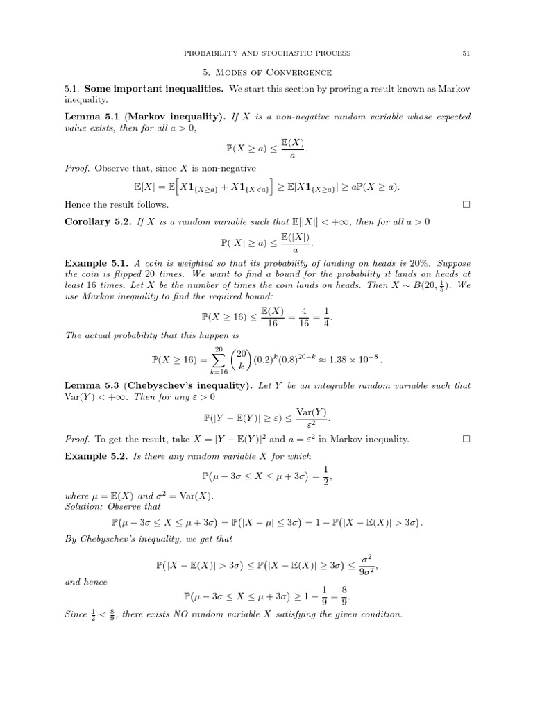 Probability and Stochastic Process 51 | PDF | Mathematical Analysis ...