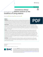 "Loneliness Is A Monotonous Thing": Descriptive Qualitative Research On The Loneliness of Caring Relatives