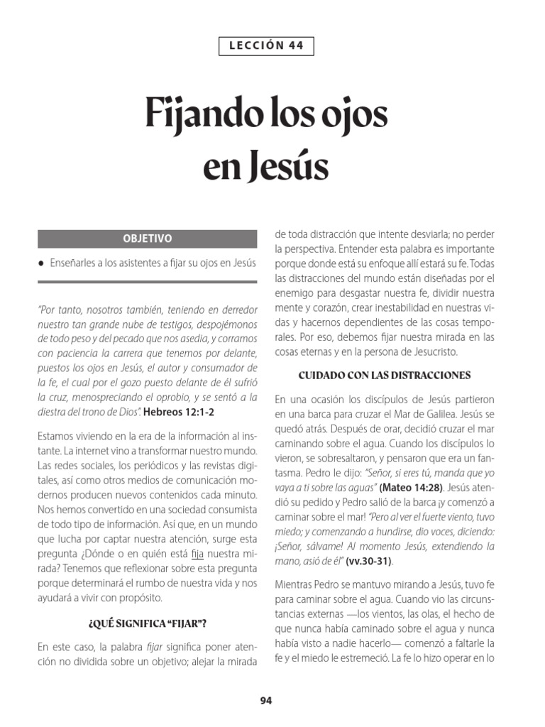 Fijando Los Ojos en Jesús de Nazaret | PDF | Jesús | Creencia religiosa ...