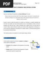 Cpe 315 Feedback Control System Lessons