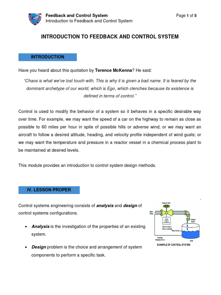 Introduction to Feedback Control Systems | PDF | Torque | Force