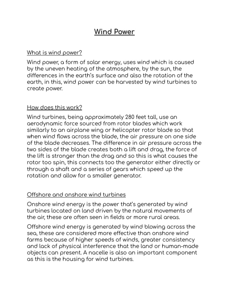 Wind Power Notes PDF