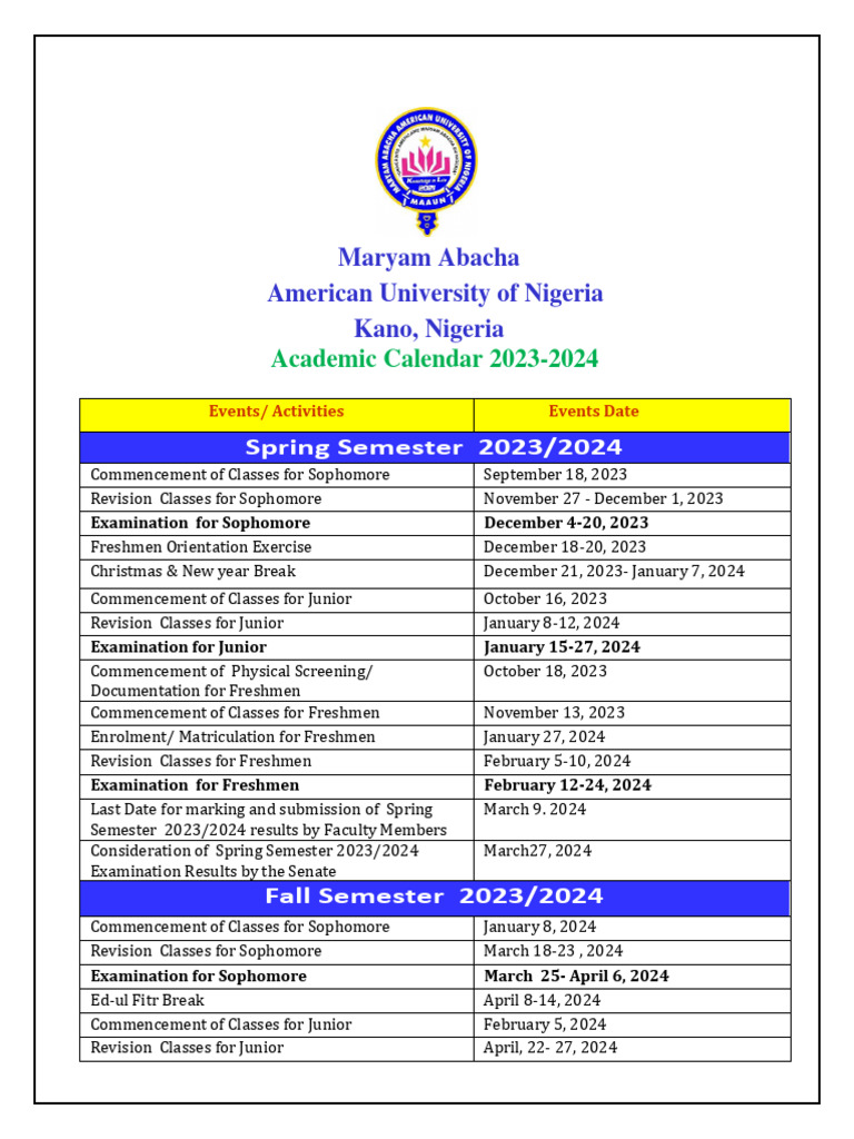2023-2024 Academic Calender-1 | PDF