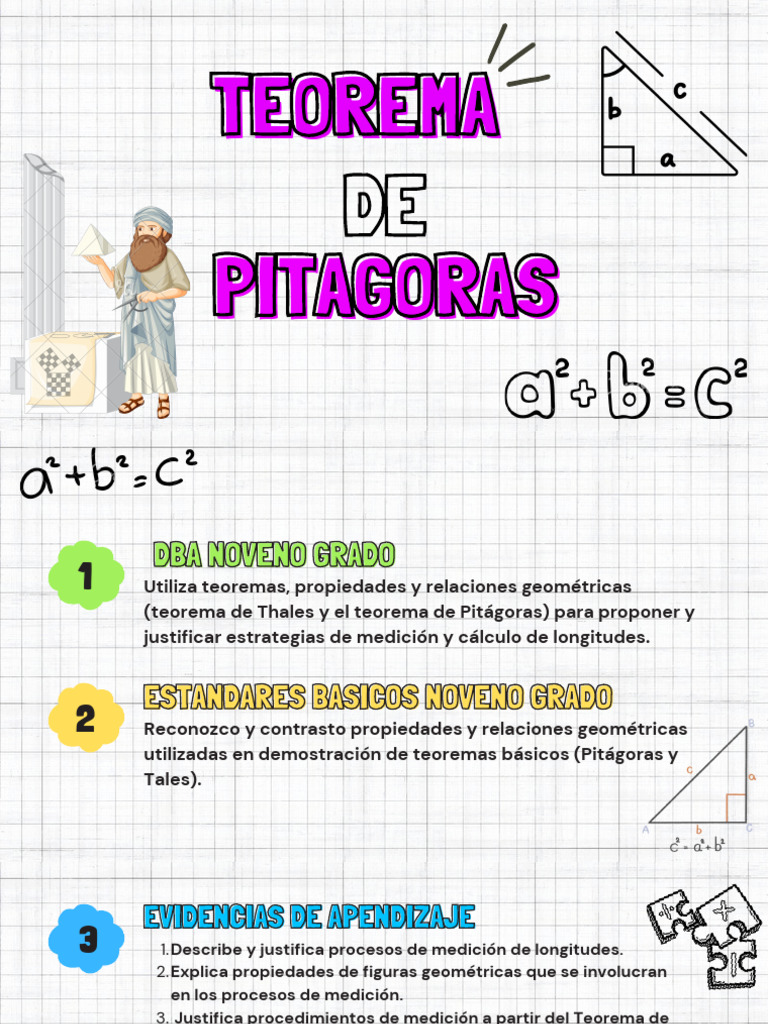Teorema de Pitagoras | Descargar gratis PDF | Geometría | Triángulo