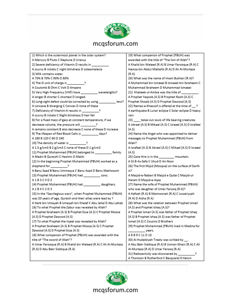 SST Mock Test: Multiple Choice Questions | PDF