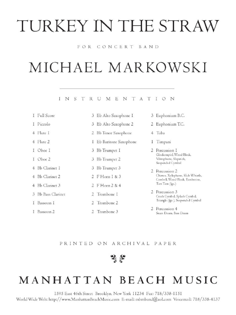 Turkey in The Straw M. Markowski PDF