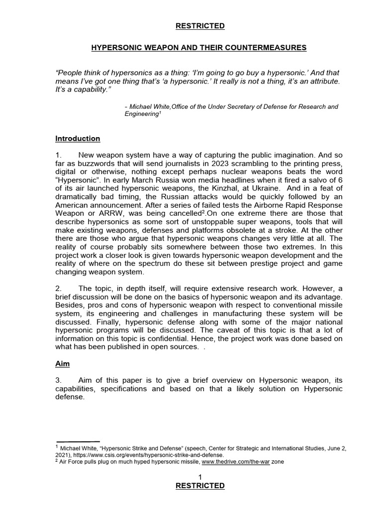 Hypersonic Weapon and Their Countermeasures | PDF | Intercontinental ...