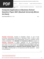 Computer Application in Business Solved Question Paper 2021 (Gauhati University BCom 3rd Sem)