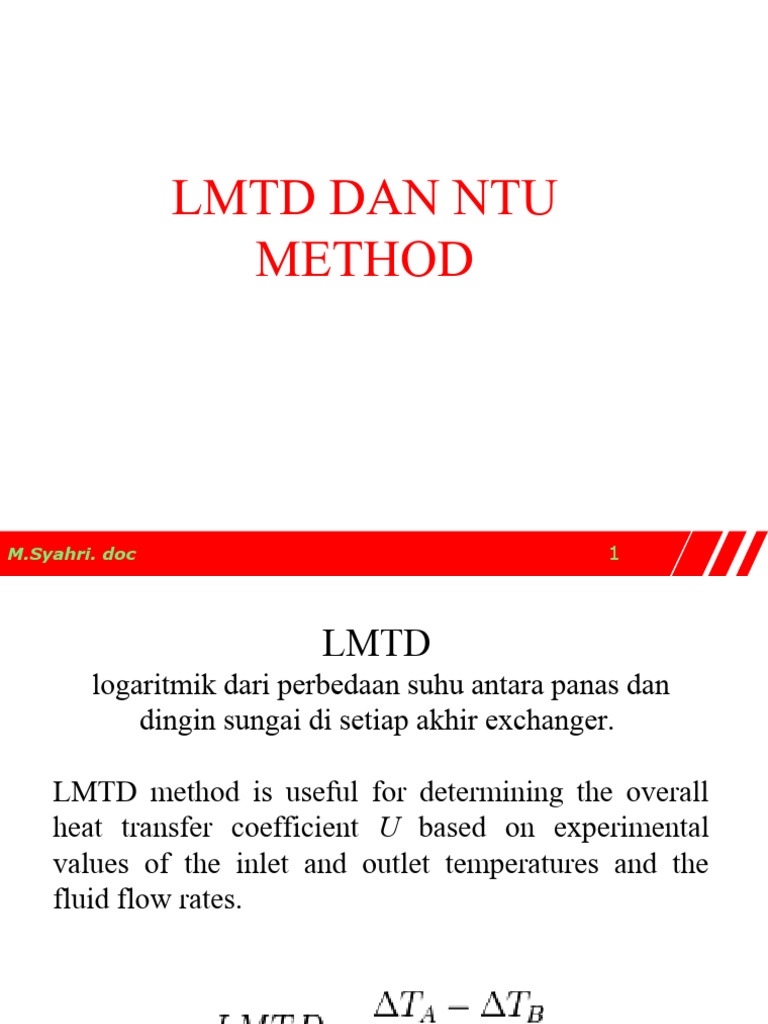 Lmtd Dan Ntu Methode (13) PDF Mechanical Engineering Applied And