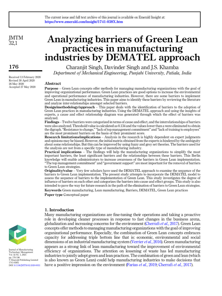 10 1108 jmtm 02 2020 0053 pdf lean manufacturing matrix