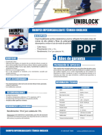 Uniblock - Ficha Tecnica 5 Anos de Garantia Impermeabilizante