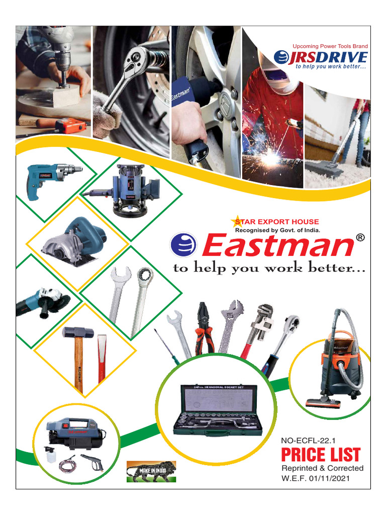 Eastman Tools Price List 2025 | PDF | Equipment | Manufactured Goods