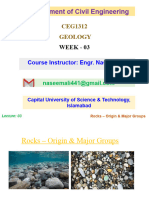 Week 03 - Rocks Origin & Major Groups