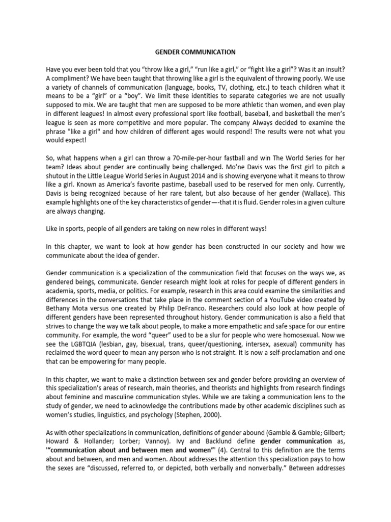 GENDER POWER AND COMMUNICATION IN HUMAN RELATIONSHIPS PDF intelligence overview