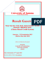 Result Gazette: University of Jammu