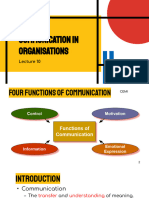 Lecture 10 - Communication in Organisations