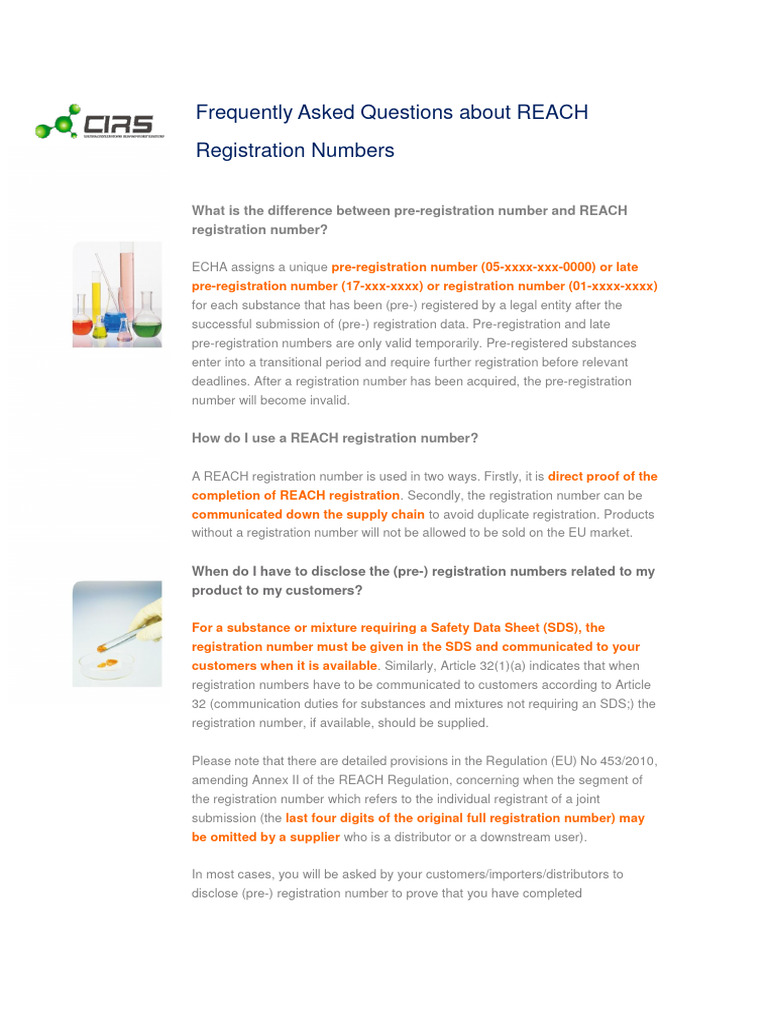 Uk Reach Registration Number Format