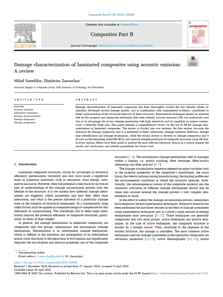Damage Characterization of Laminated Composites Using Acoustic Emission