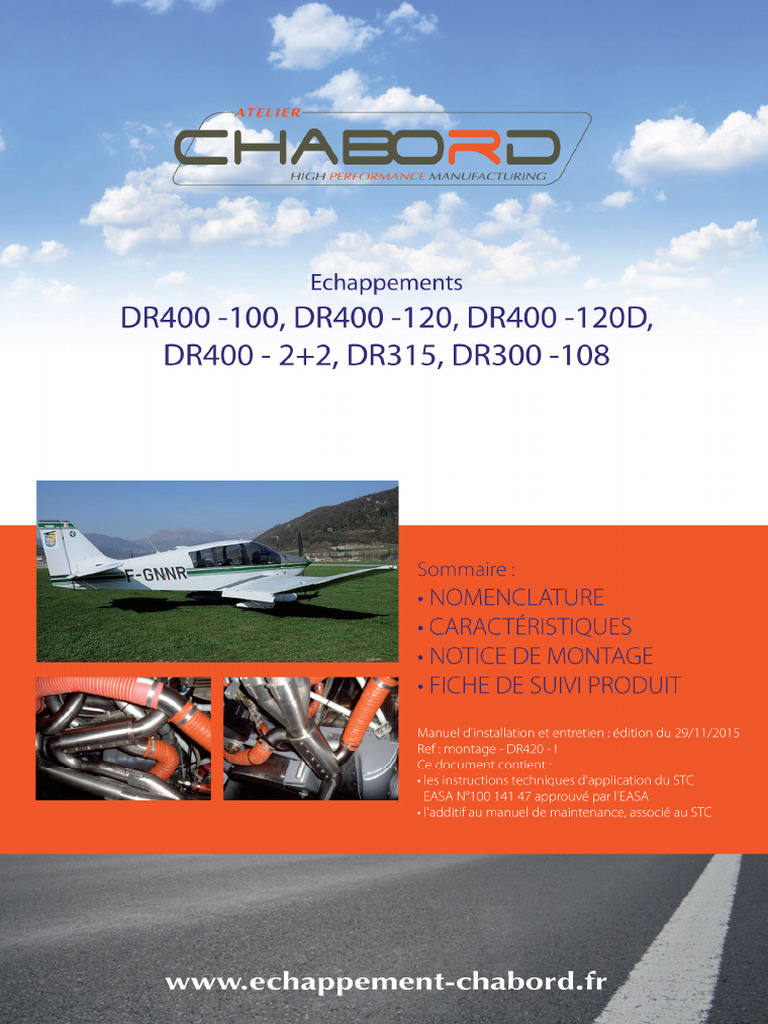 Échappement silencieux pour DR400-120 | PDF | Tuyau | Ingénierie mécanique