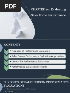 Chapter 10 Evaluating Sales Force Performance