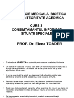 Deontologie Medicala. Bioetica. Etica Si Integritate Academica - Curs 3