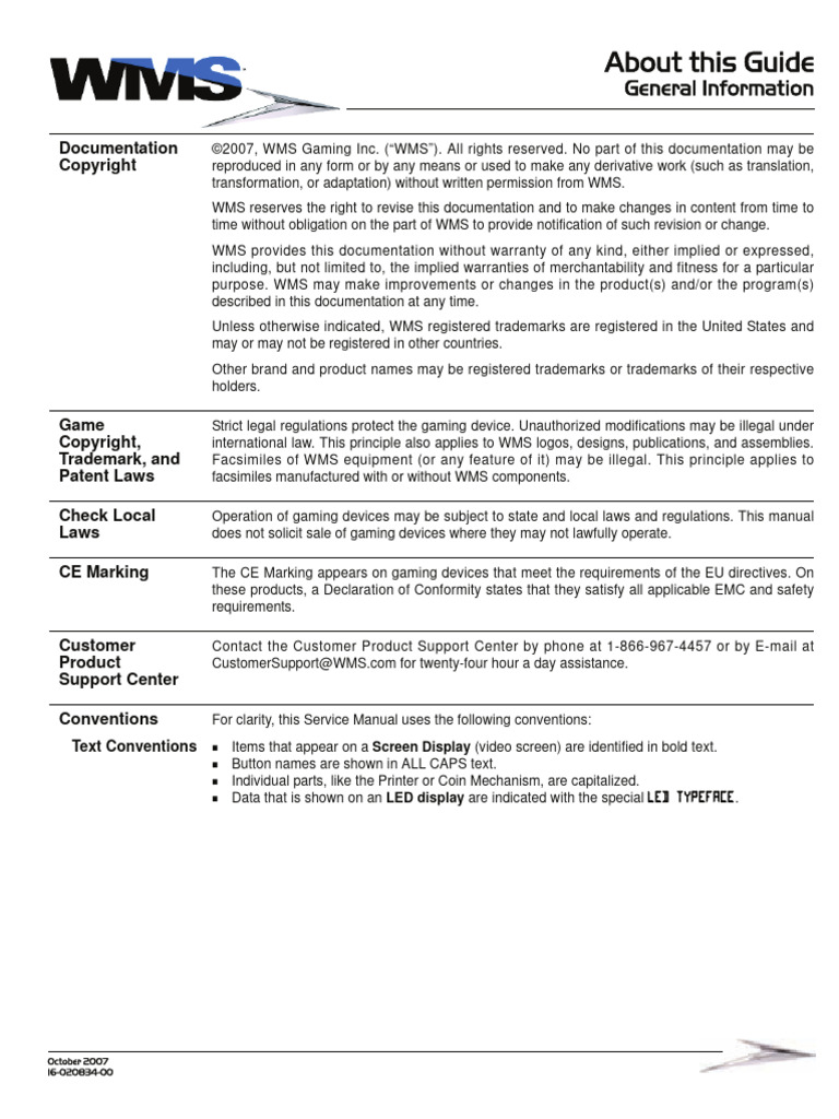 WMS Service Manualabout | PDF | Electrostatic Discharge | Trademark