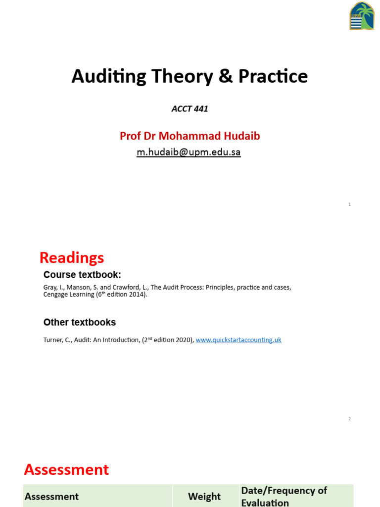 Auditing Theory and Practice Overview | PDF | Audit | Financial Audit