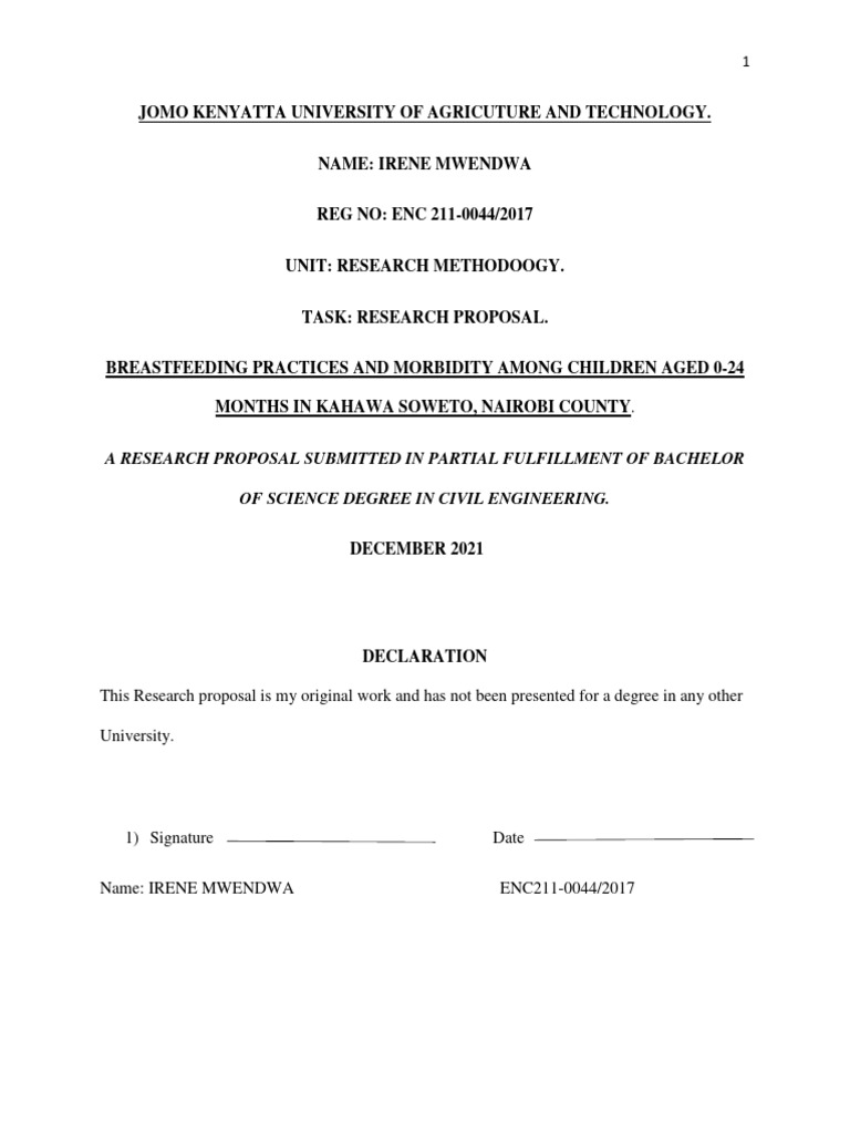 Research Proposal PDF Breast Milk Breastfeeding