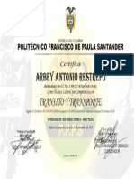 Arbey Antonio Restrepo (Titulo Transito y Transporte ) Politecnico Francisco de Paula Santander