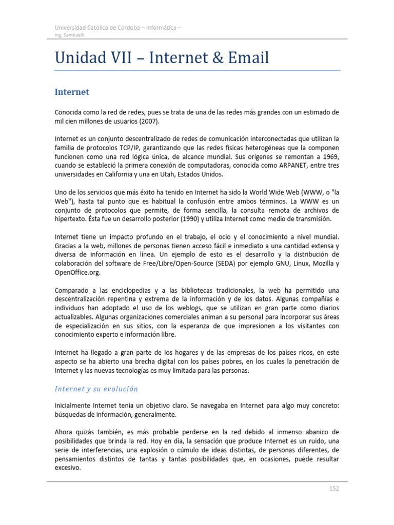 Unidad VII | PDF | Red mundial | Internet y web