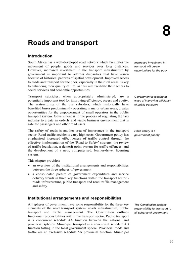 Chapter 8 - Roads and Transport | PDF | Transport | Public Transport