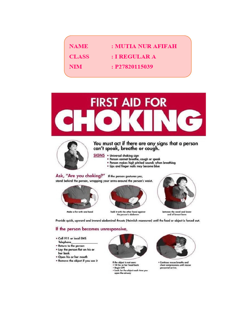 first aid for choking PDF