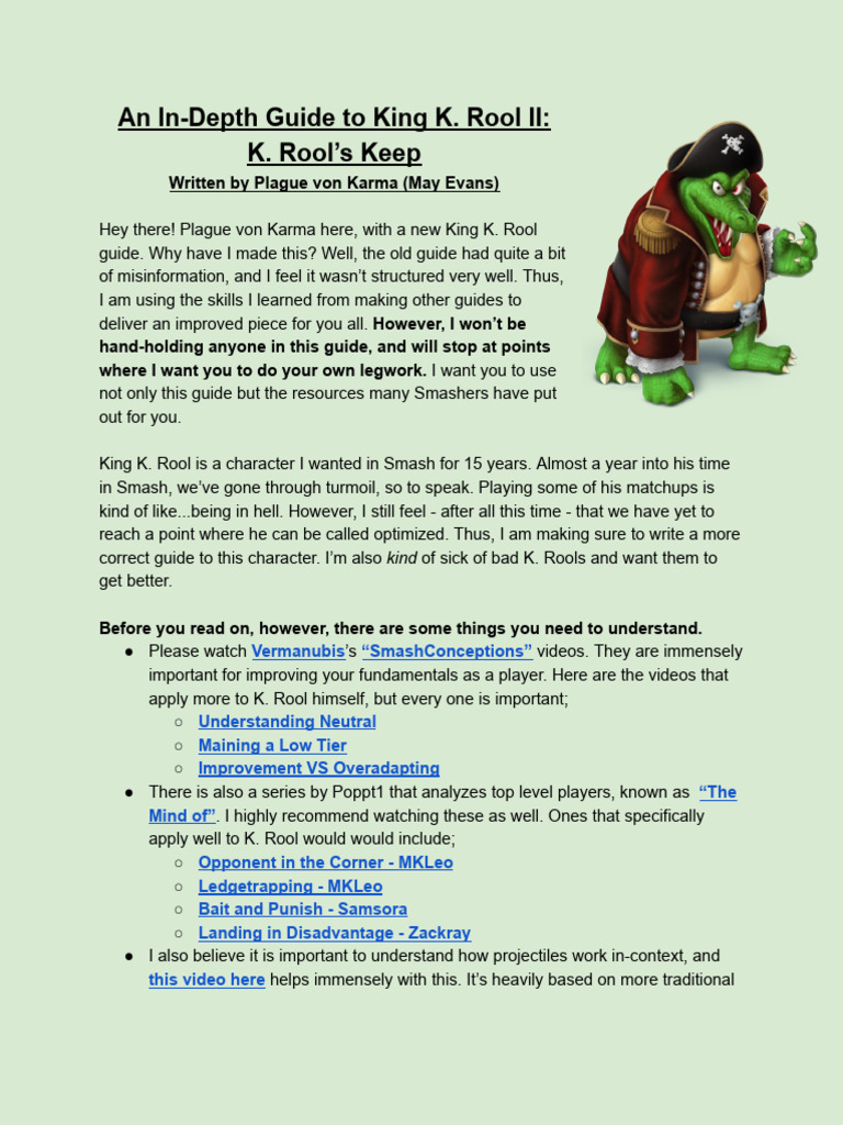 An In-Depth Guide to King K. Rool II- K. Rool's Keep | PDF