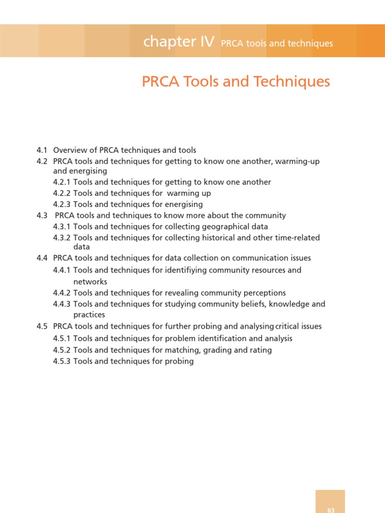 PRCA Tools and Techniques Overview | PDF | Community | Information