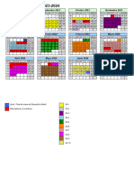 Calendario Escolar 2023 2024 Horizontal Ano en Un Vistazo