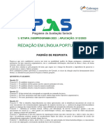 Pas 23 1 Padrão Preliminar de Resposta Prova de Redação em Língua Portuguesa