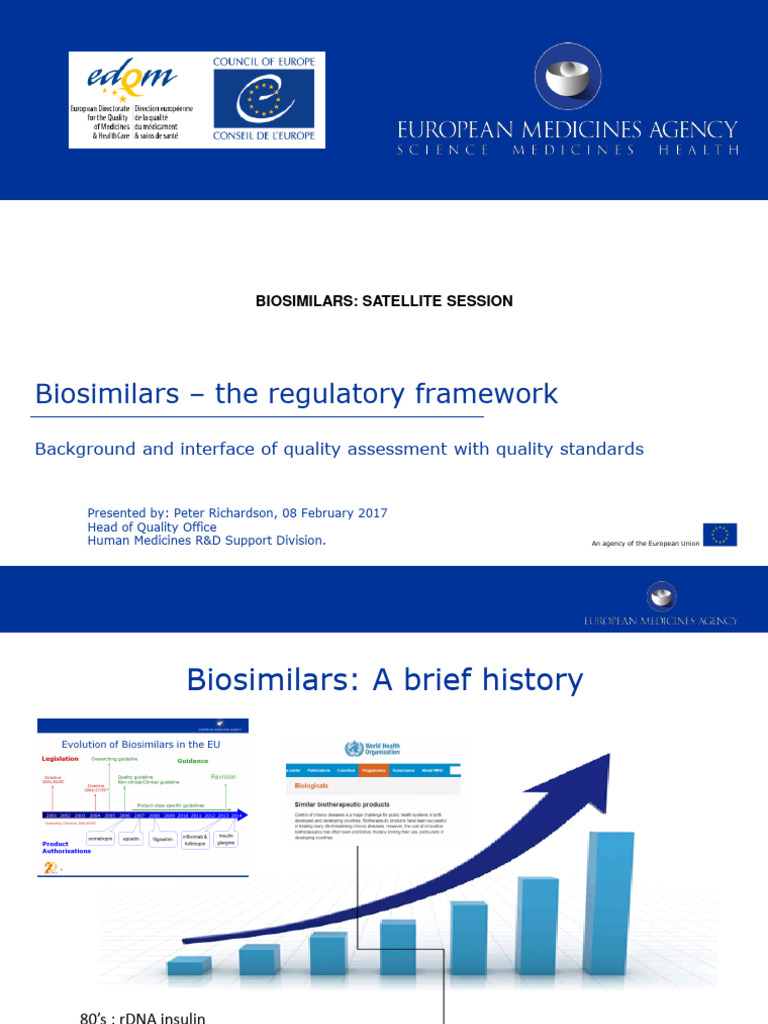 Biosimilars The Regulatory Framework by Peter Richardson Ema | PDF ...