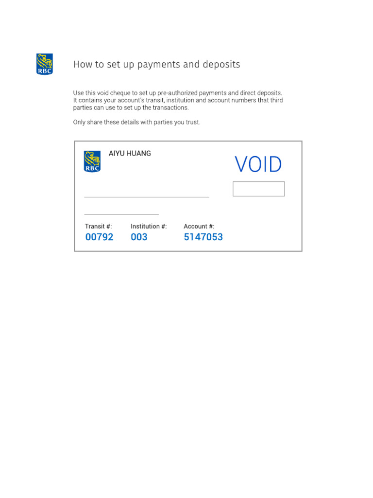 RBC VoidCheque | PDF