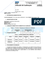 Certificado de Calibração Termometro