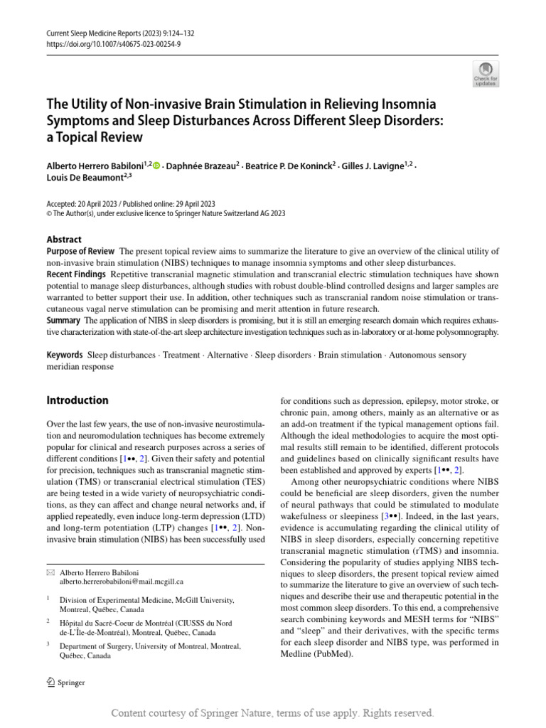 The Utility of Non-Invasive Brain Stimulation in R | PDF | Sleep ...