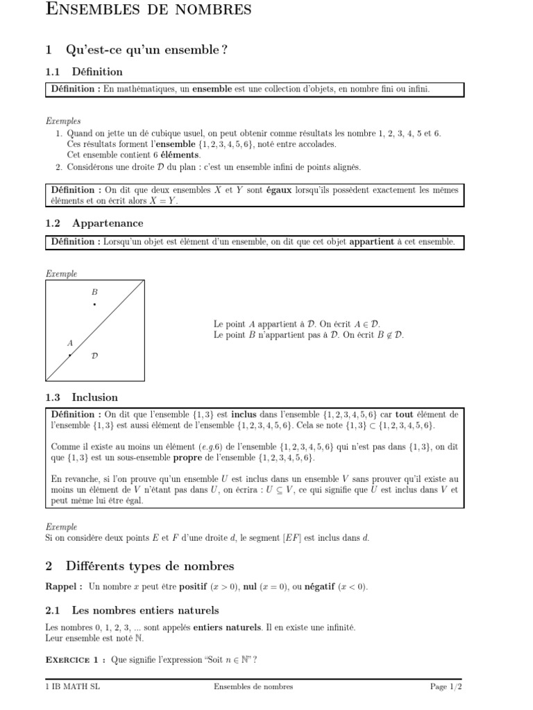 Introduction aux ensembles de nombres | PDF | Nombre rationnel ...