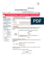 Ficha de Trabajo 2 - Expresiones Algebraicas