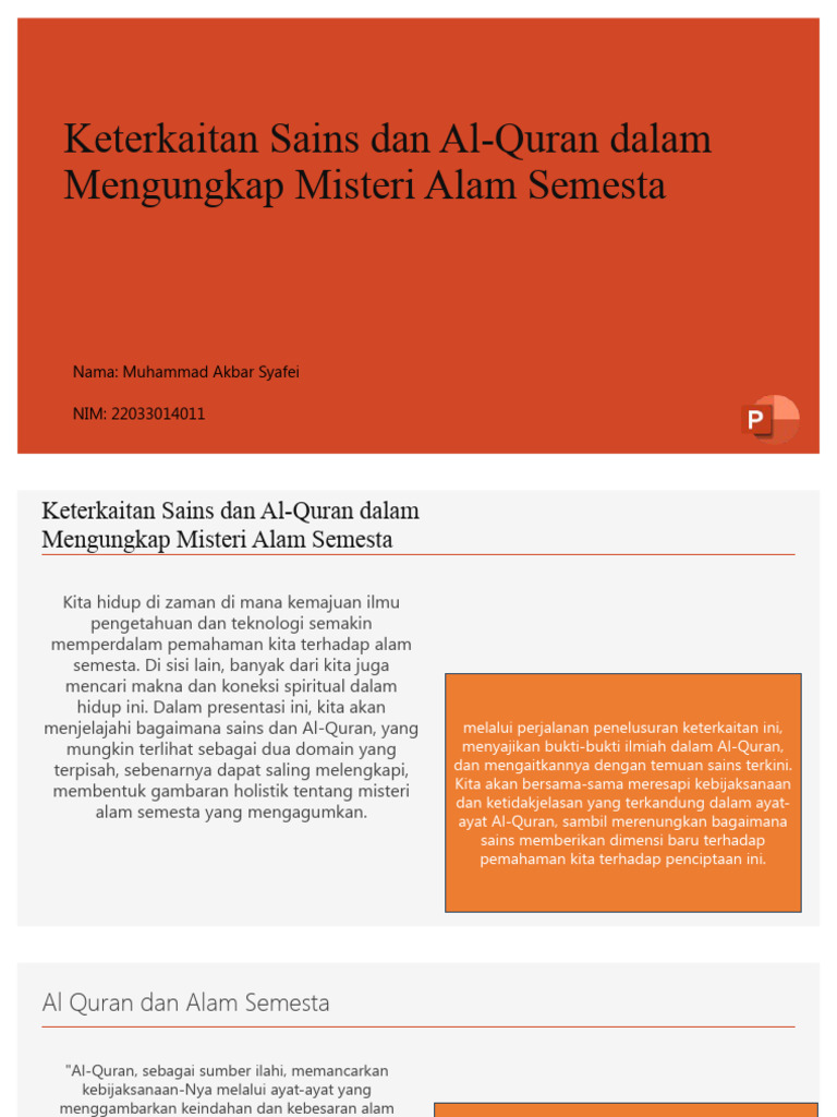 Keterkaitan Sains Dan Al Quran Dalam Mengungkap Misteri Alam Pdf